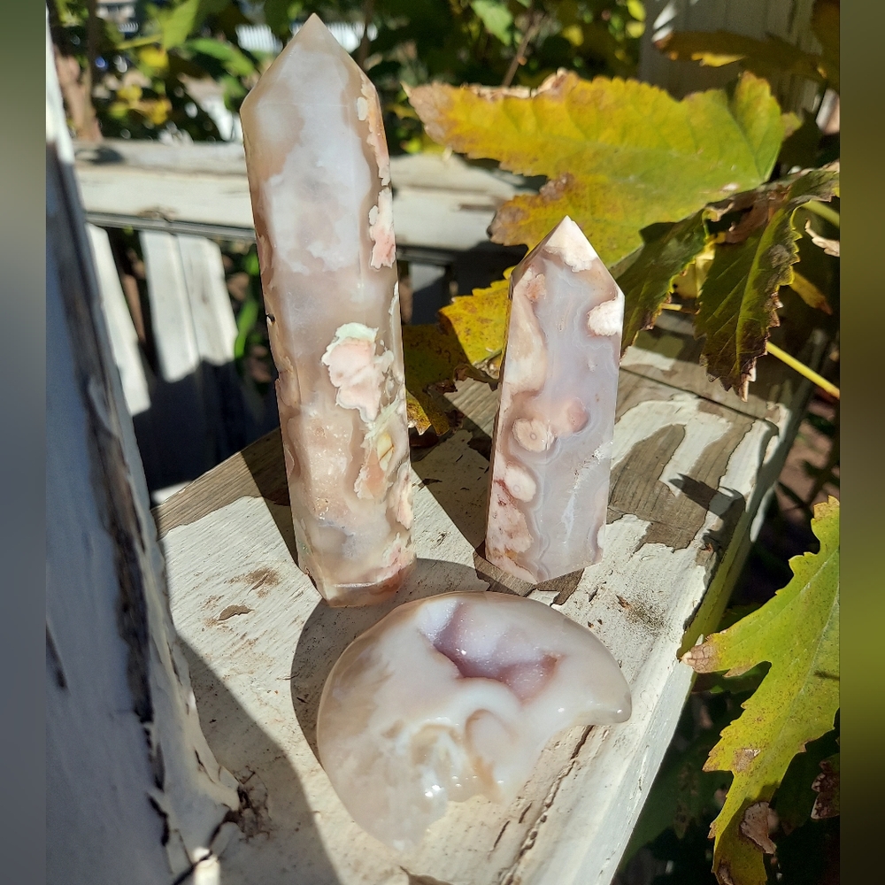 Pink Amethyst Flower Agate Bundle